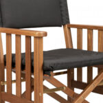 20" Black and Natural Wood Director Chair with Cushion