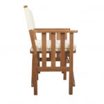 20" Ivory and Natural Wood Director Chair with Cushion
