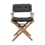 23" Black and Brown Director Chair with Black Cushion