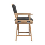 23" Black and Brown Director Chair with Black Cushion