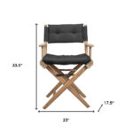 23" Black and Brown Director Chair with Black Cushion