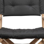 23" Black and Brown Director Chair with Black Cushion