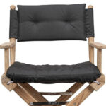23" Black and Brown Director Chair with Black Cushion