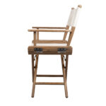 23" Brown and Ivory Natural Wood Indoor Outdoor Director Chair