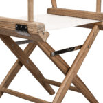 23" Brown and Ivory Natural Wood Indoor Outdoor Director Chair