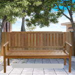60" Teak Solid Wood Outdoor Bench, Durable and Water-Resistant