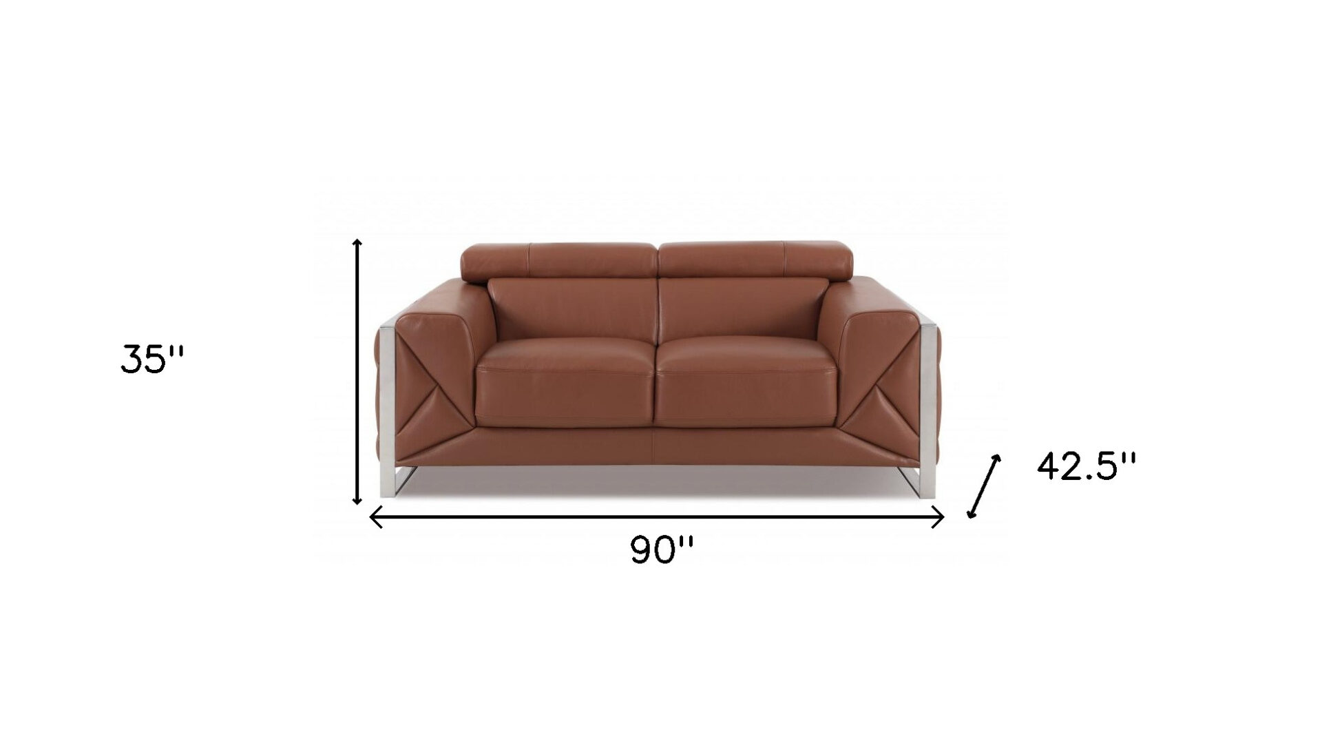 Camel Italian Leather Sofa and Loveseat Set, Seats 5 7 Camel Italian Leather Sofa and Loveseat Set, Seats 5 - Image 7