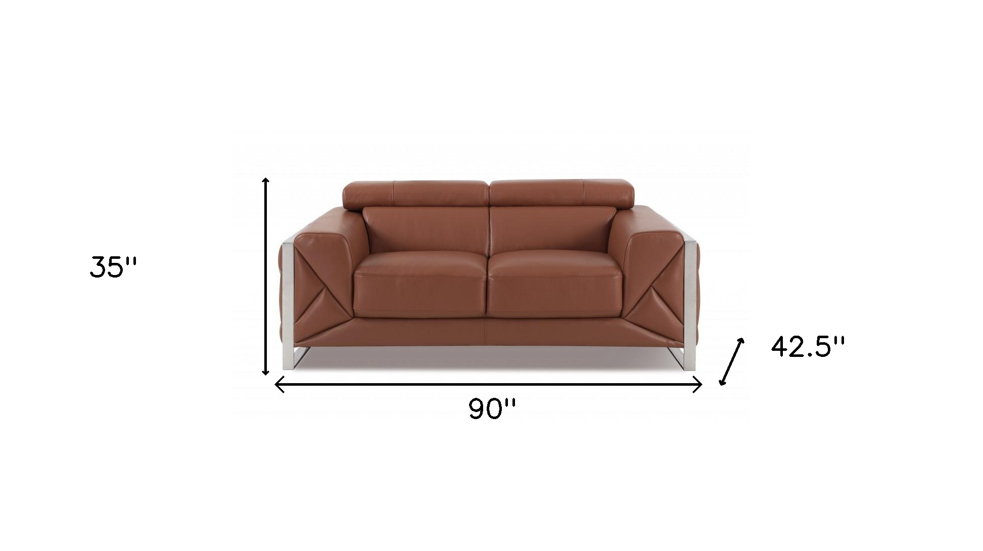 Camel Italian Leather Sofa and Loveseat Set, Seats 5 14 Camel Italian Leather Sofa and Loveseat Set, Seats 5