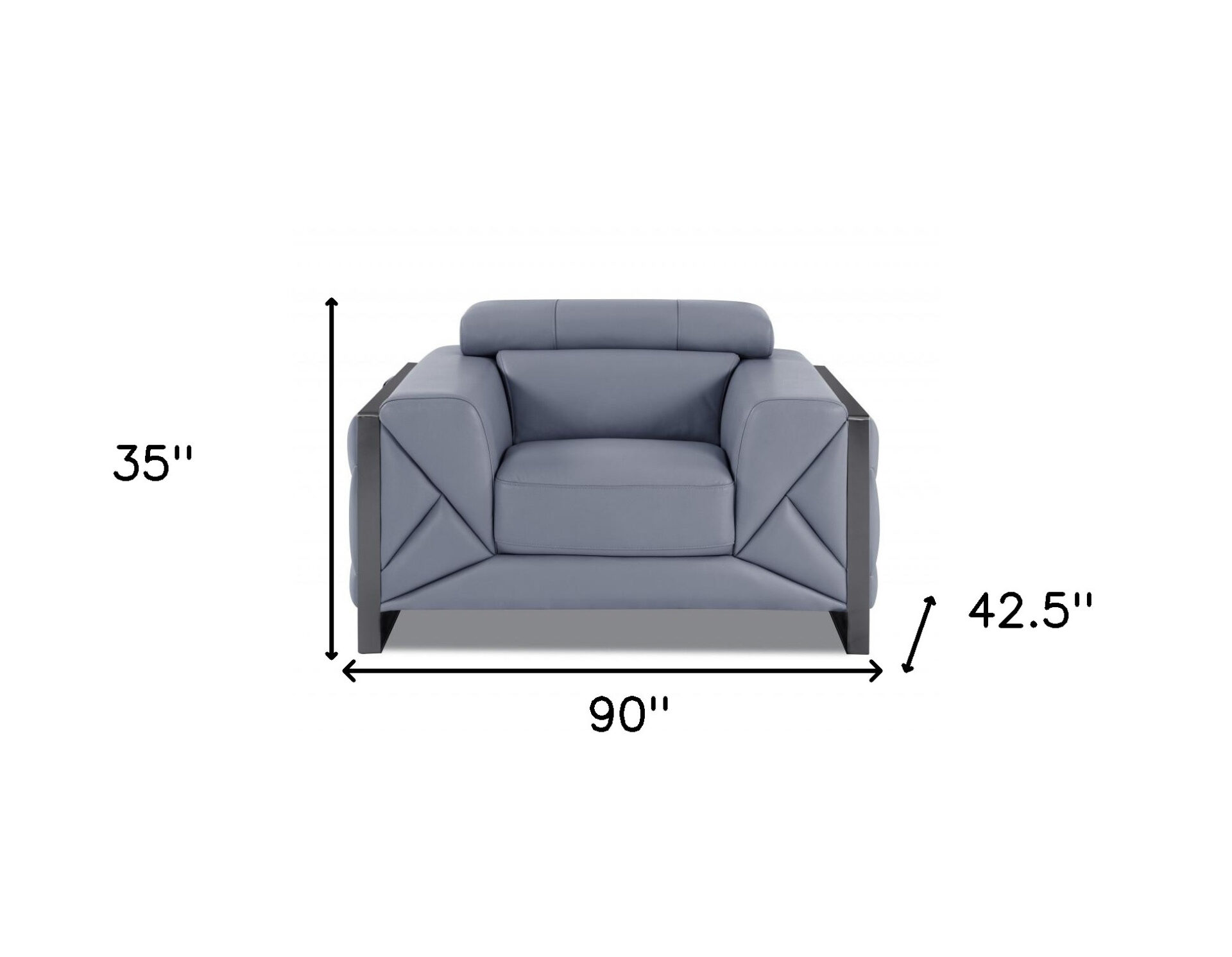 Light Blue Italian Leather 3-Piece Seating Set for Six 7 Light Blue Italian Leather 3-Piece Seating Set for Six - Image 7