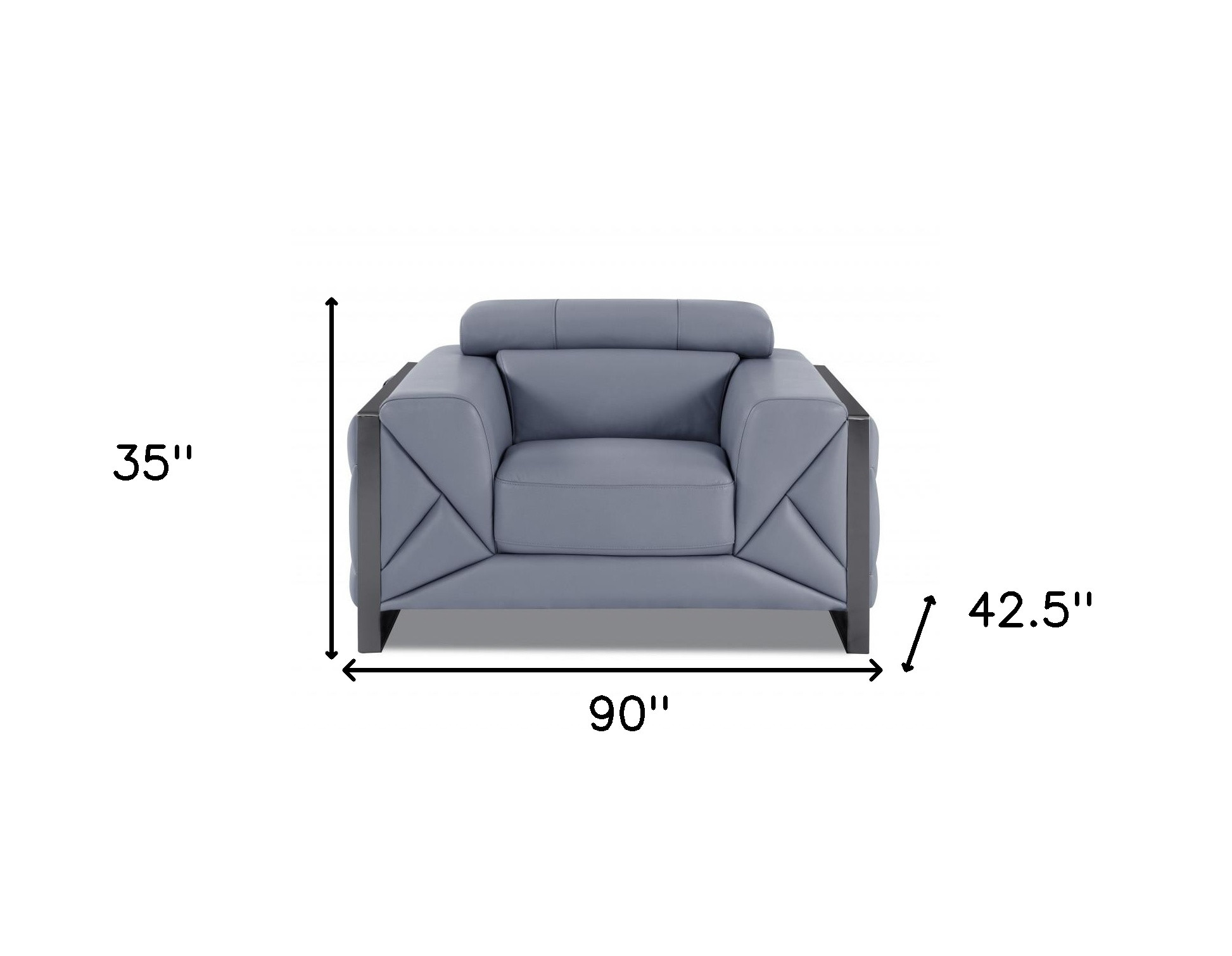 Light Blue Italian Leather 3-Piece Seating Set for Six 14 Light Blue Italian Leather 3-Piece Seating Set for Six