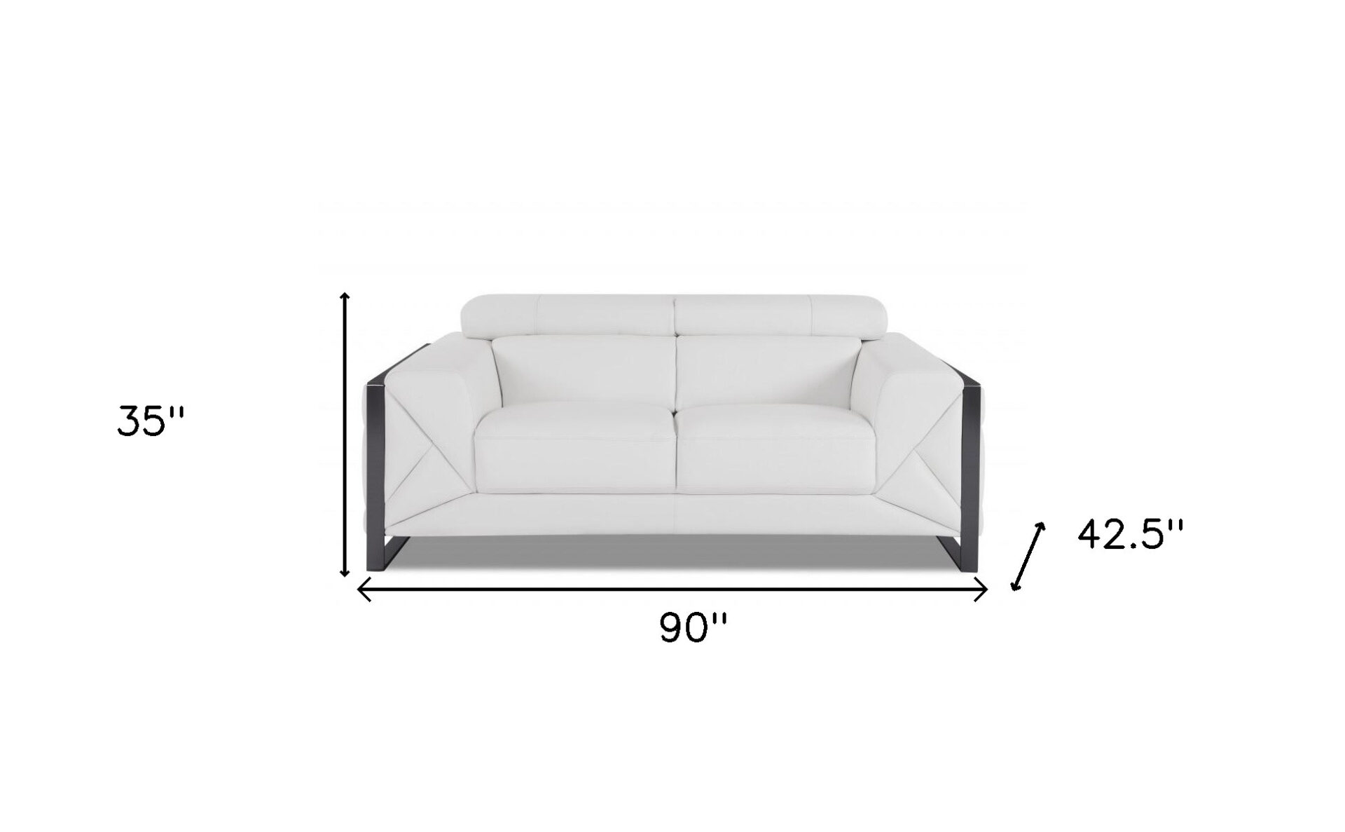 White Italian Leather Sofa and Loveseat Set, Seats 5 7 White Italian Leather Sofa and Loveseat Set, Seats 5 - Image 7