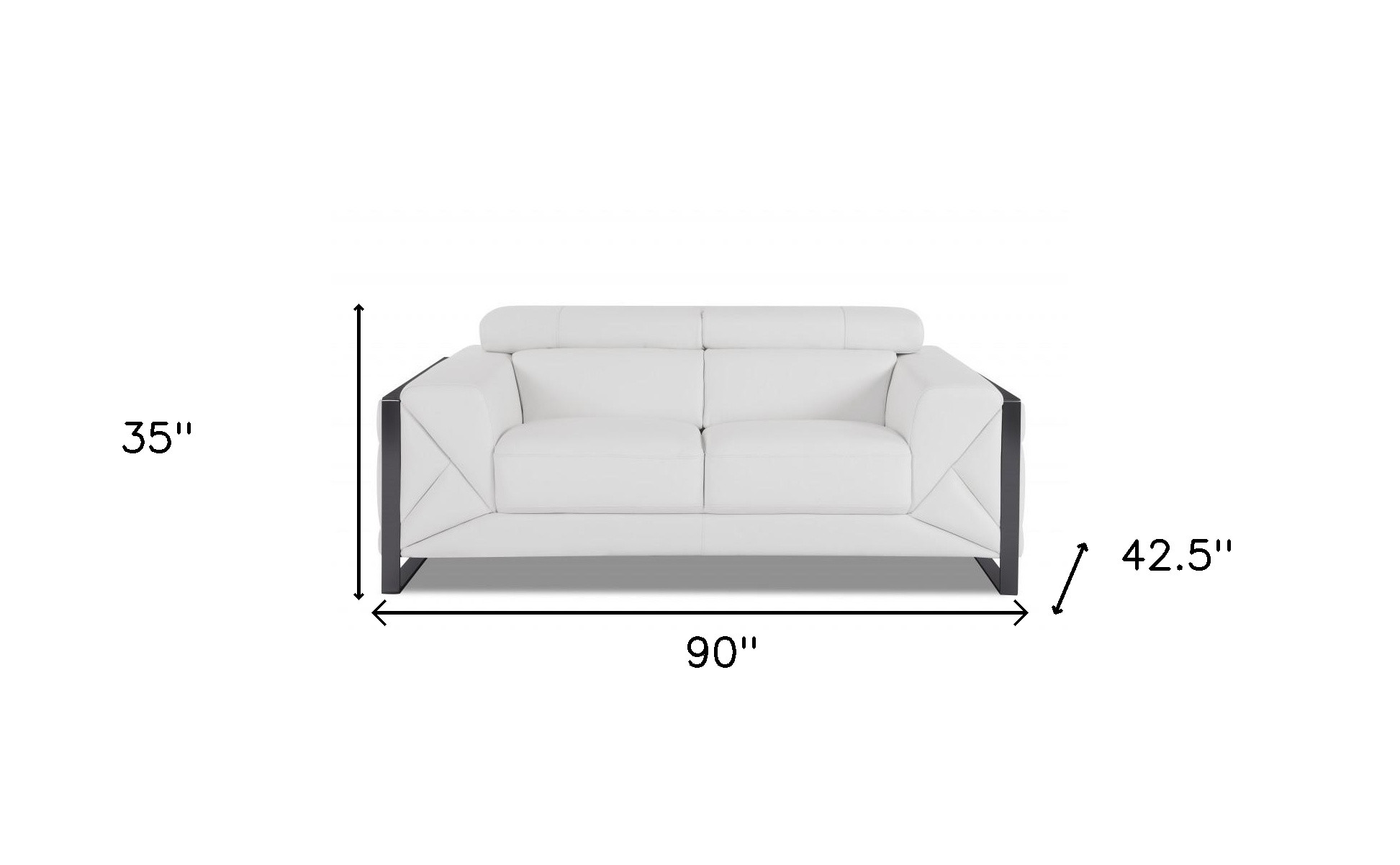 White Italian Leather Sofa and Loveseat Set, Seats 5 14 White Italian Leather Sofa and Loveseat Set, Seats 5