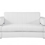 Two Piece White Italian Leather Sofa and Loveseat Seating Set