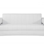 Two Piece White Italian Leather Sofa and Loveseat Seating Set