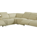 138 Inch Beige Italian Leather Power Reclining U Shaped Sectional (7 Piece) 10 138 Inch Beige Italian Leather Power Reclining U Shaped Sectional (7 Piece)