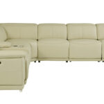 138" Beige Italian Leather Power Reclining U Shaped Sectional (7-Piece) 10 138" Beige Italian Leather Power Reclining U Shaped Sectional (7-Piece)