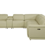 138" Beige Italian Leather Power Reclining U Shaped Sectional (7-Piece) 13 138" Beige Italian Leather Power Reclining U Shaped Sectional (7-Piece)