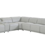 138 Inch Light Gray Italian Leather Power Reclining Corner Sectional 10 138 Inch Light Gray Italian Leather Power Reclining Corner Sectional