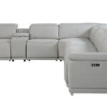138 Inch Light Gray Italian Leather Power Reclining Corner Sectional 13 138 Inch Light Gray Italian Leather Power Reclining Corner Sectional