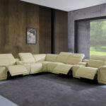 138 Inch Beige Italian Leather Power Reclining U Shaped Sectional 18 138 Inch Beige Italian Leather Power Reclining U Shaped Sectional
