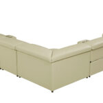 123" Beige Italian Leather U Shaped Power Reclining Sectional 14 123" Beige Italian Leather U Shaped Power Reclining Sectional