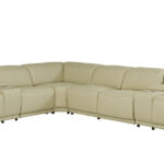 123" Beige Italian Leather U Shaped Power Reclining Sectional 13 123" Beige Italian Leather U Shaped Power Reclining Sectional
