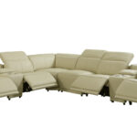 123" Beige Italian Leather U Shaped Power Reclining Sectional 15 123" Beige Italian Leather U Shaped Power Reclining Sectional