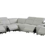 Light Gray Italian Leather Power Reclining U-Shaped Sectional with Console 10 Light Gray Italian Leather Power Reclining U-Shaped Sectional with Console
