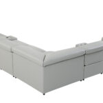 Light Gray Italian Leather Power Reclining U-Shaped Sectional with Console 13 Light Gray Italian Leather Power Reclining U-Shaped Sectional with Console