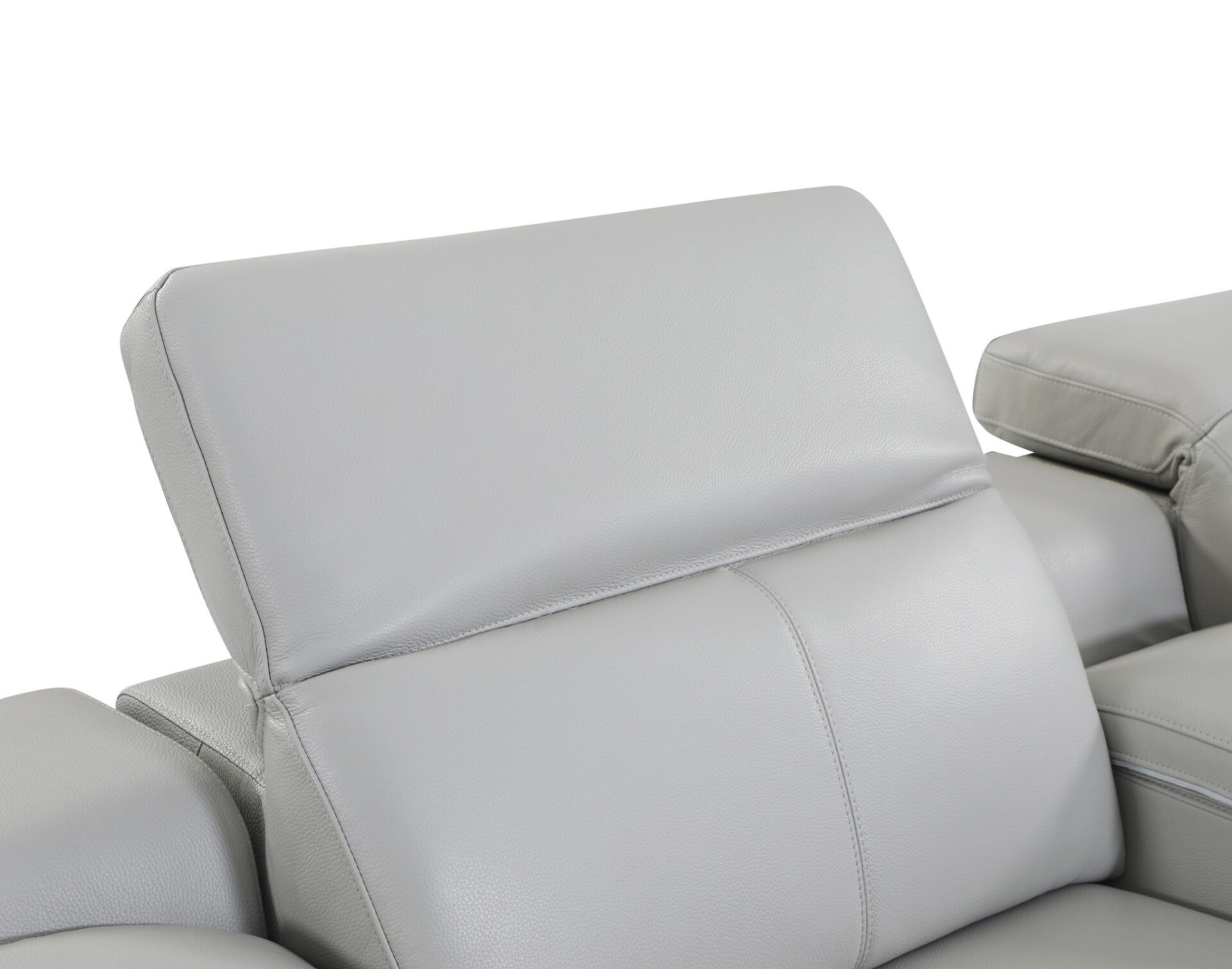 Light Gray Italian Leather Power Reclining U-Shaped Sectional with Console 6 Light Gray Italian Leather Power Reclining U-Shaped Sectional with Console - Image 6