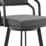 26 Inch Gray and Black Iron Swivel Bar Stool With Footrest 16 26 Inch Gray and Black Iron Swivel Bar Stool With Footrest