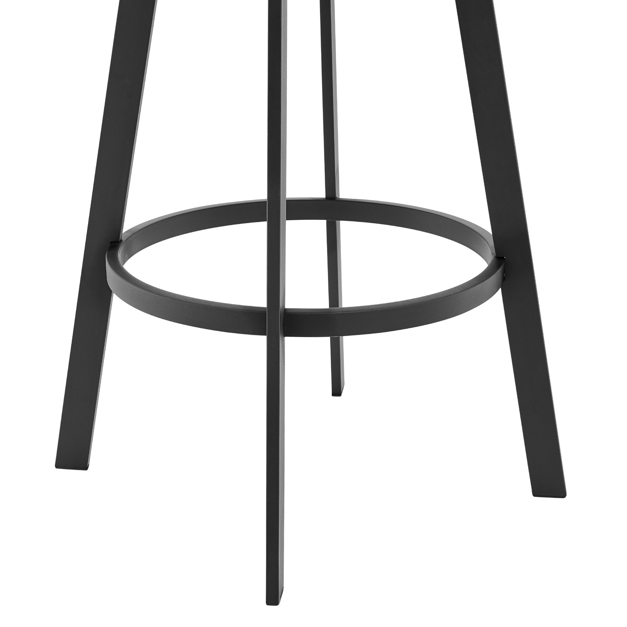26 Inch Gray and Black Iron Swivel Bar Stool With Footrest 4 26 Inch Gray and Black Iron Swivel Bar Stool With Footrest - Image 4