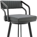 26 Inch Gray and Black Iron Swivel Bar Stool With Footrest 17 26 Inch Gray and Black Iron Swivel Bar Stool With Footrest