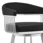 25 Inch Black and Silver Swivel Backless Counter Height Bar Stool 16 25 Inch Black and Silver Swivel Backless Counter Height Bar Stool