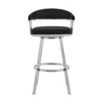 29-Inch Black and Silver Swivel Backless Bar Stool with Footrest 11 29-Inch Black and Silver Swivel Backless Bar Stool with Footrest