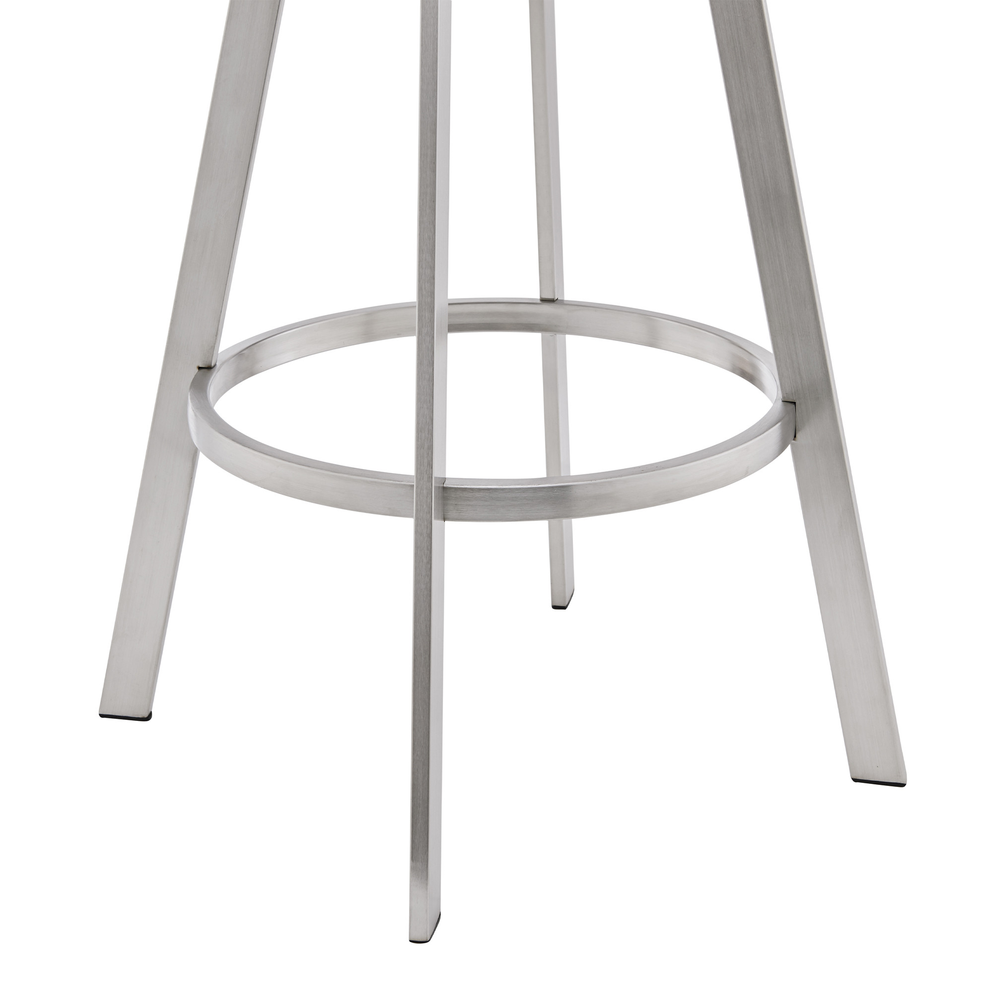 29-Inch Black and Silver Swivel Backless Bar Stool with Footrest 4 29-Inch Black and Silver Swivel Backless Bar Stool with Footrest - Image 4