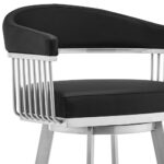 29-Inch Black and Silver Swivel Backless Bar Stool with Footrest 17 29-Inch Black and Silver Swivel Backless Bar Stool with Footrest