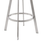 25-Inch Gray and Silver Swivel Backless Counter Height Bar Stool
