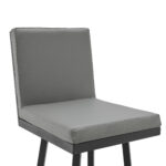 30-Inch Gray and Black Faux Leather Swivel Bar Stool