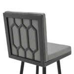 30-Inch Gray and Black Faux Leather Swivel Bar Stool