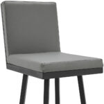 30-Inch Gray and Black Faux Leather Swivel Bar Stool