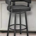 26-Inch Black Faux Leather Swivel Low Back Bar Stool 10 26-Inch Black Faux Leather Swivel Low Back Bar Stool