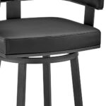 26-Inch Black Faux Leather Swivel Low Back Bar Stool 18 26-Inch Black Faux Leather Swivel Low Back Bar Stool