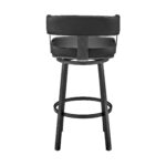 30-Inch Black Faux Leather Swivel Bar Stool With Footrest 15 30-Inch Black Faux Leather Swivel Bar Stool With Footrest