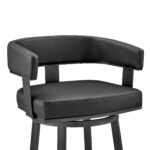 30-Inch Black Faux Leather Swivel Bar Stool With Footrest 16 30-Inch Black Faux Leather Swivel Bar Stool With Footrest