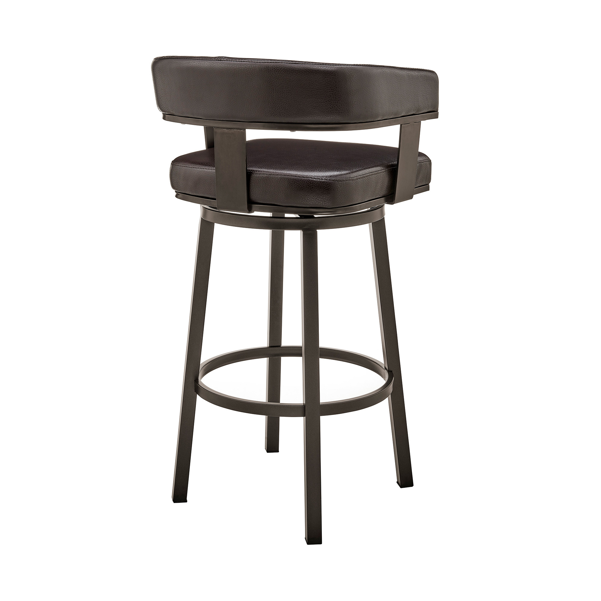 26-Inch Chocolate and Gray Faux Leather Swivel Bar Stool 5 26-Inch Chocolate and Gray Faux Leather Swivel Bar Stool - Image 5