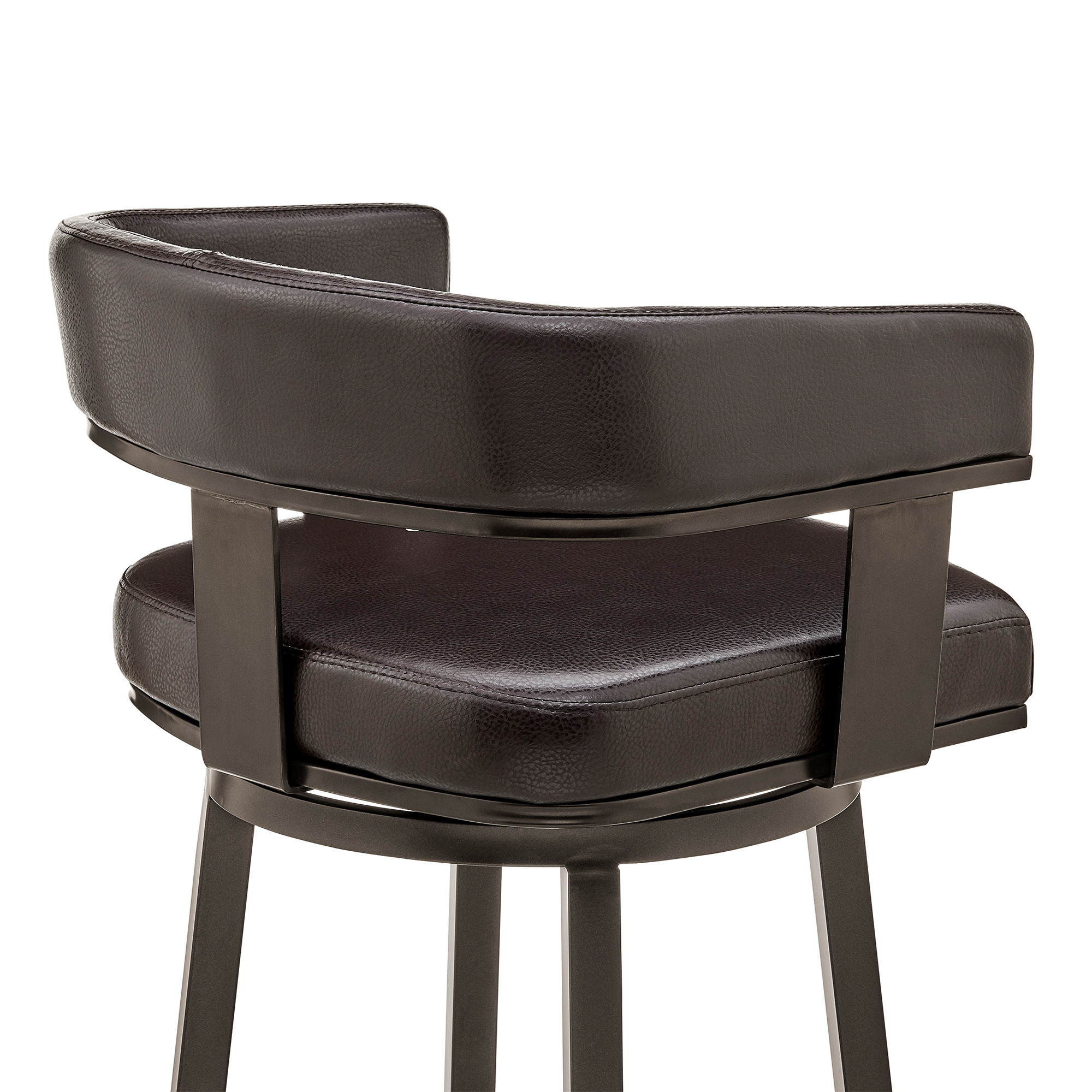 26-Inch Chocolate and Gray Faux Leather Swivel Bar Stool 8 26-Inch Chocolate and Gray Faux Leather Swivel Bar Stool - Image 8