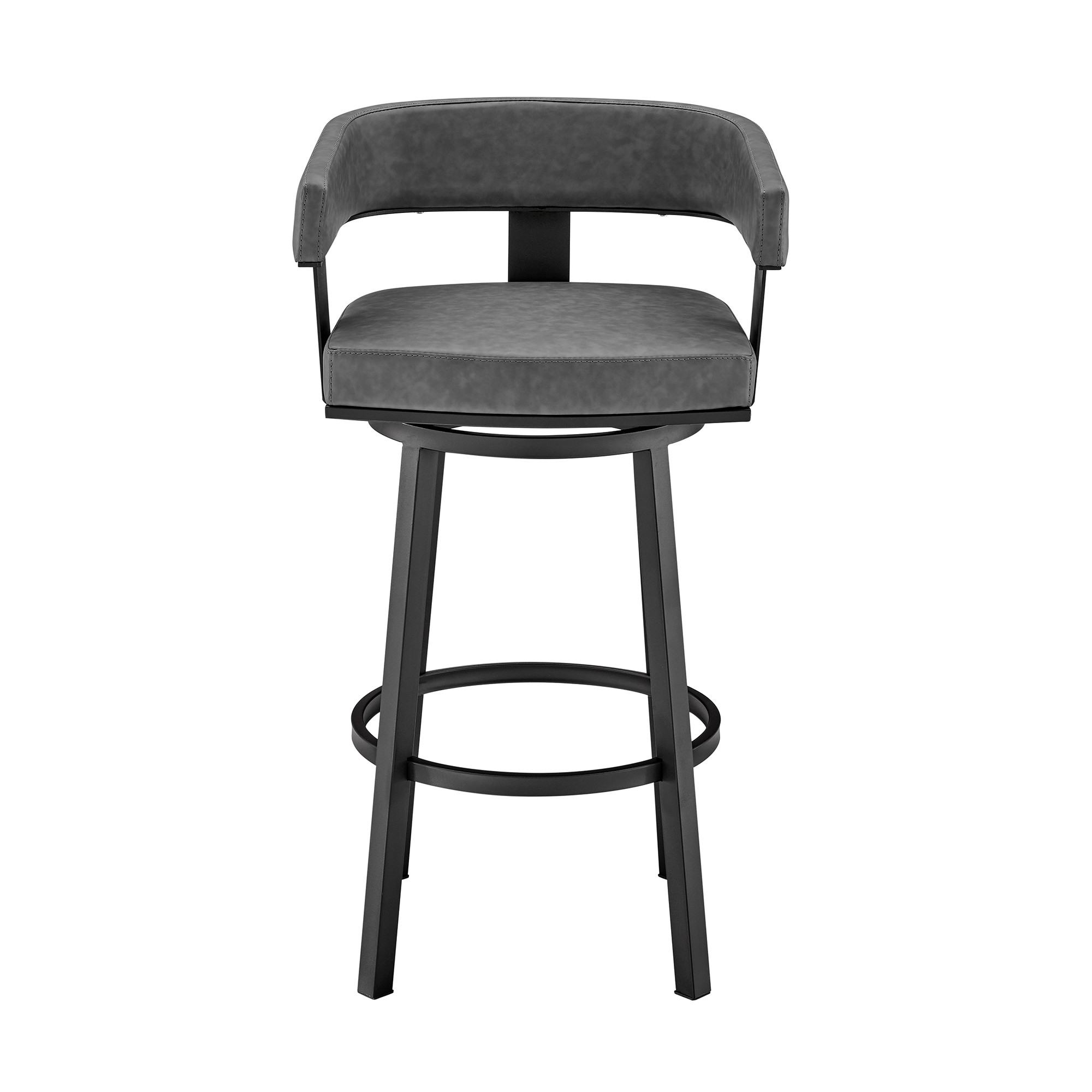 30 Inch Gray and Black Swivel Faux Leather Bar Stool 12 30 Inch Gray and Black Swivel Faux Leather Bar Stool