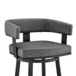 30 Inch Gray and Black Swivel Faux Leather Bar Stool 16 30 Inch Gray and Black Swivel Faux Leather Bar Stool