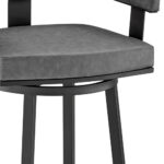 30 Inch Gray and Black Swivel Faux Leather Bar Stool 18 30 Inch Gray and Black Swivel Faux Leather Bar Stool